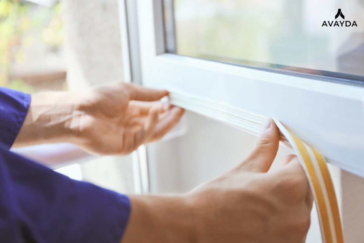 Sealing door to prevent spiders coming into your home.